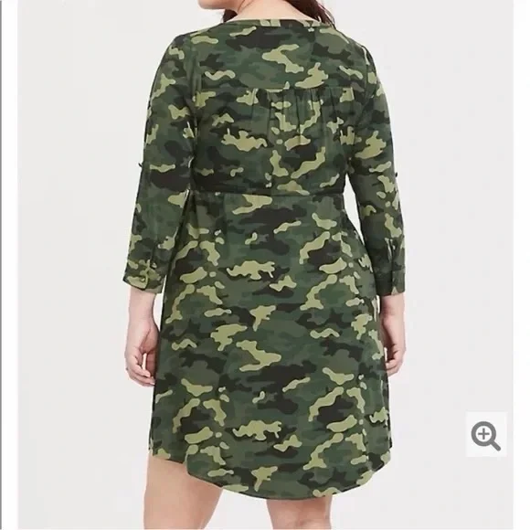 NWT Torrid Camouflage Green Zip Front Shirt Dress - Torrid Size 3 (22-24, 3X) - Picture 16 of 16